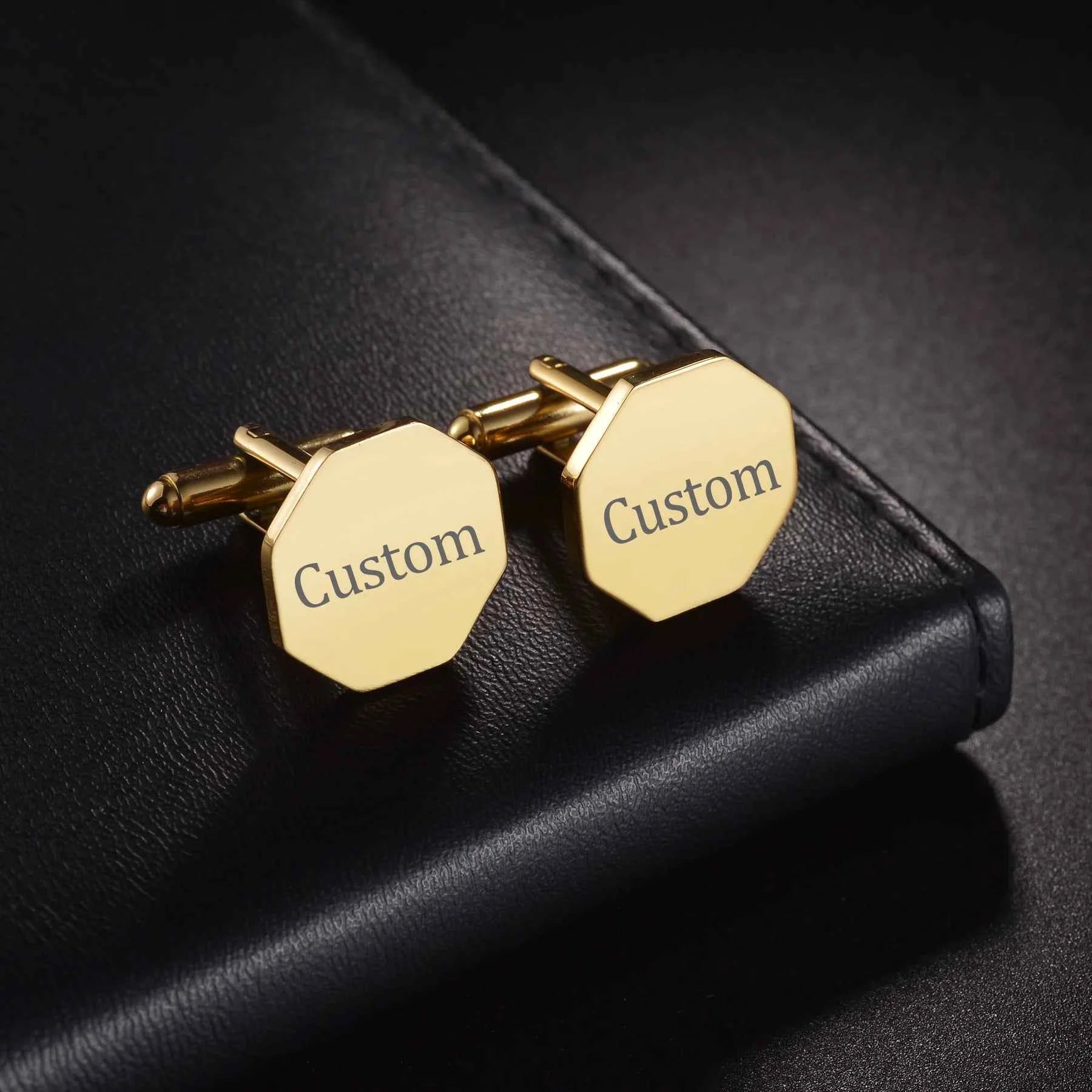 Personalized Engraved Name Cufflinks Tie Clip Set - Jewelry Set