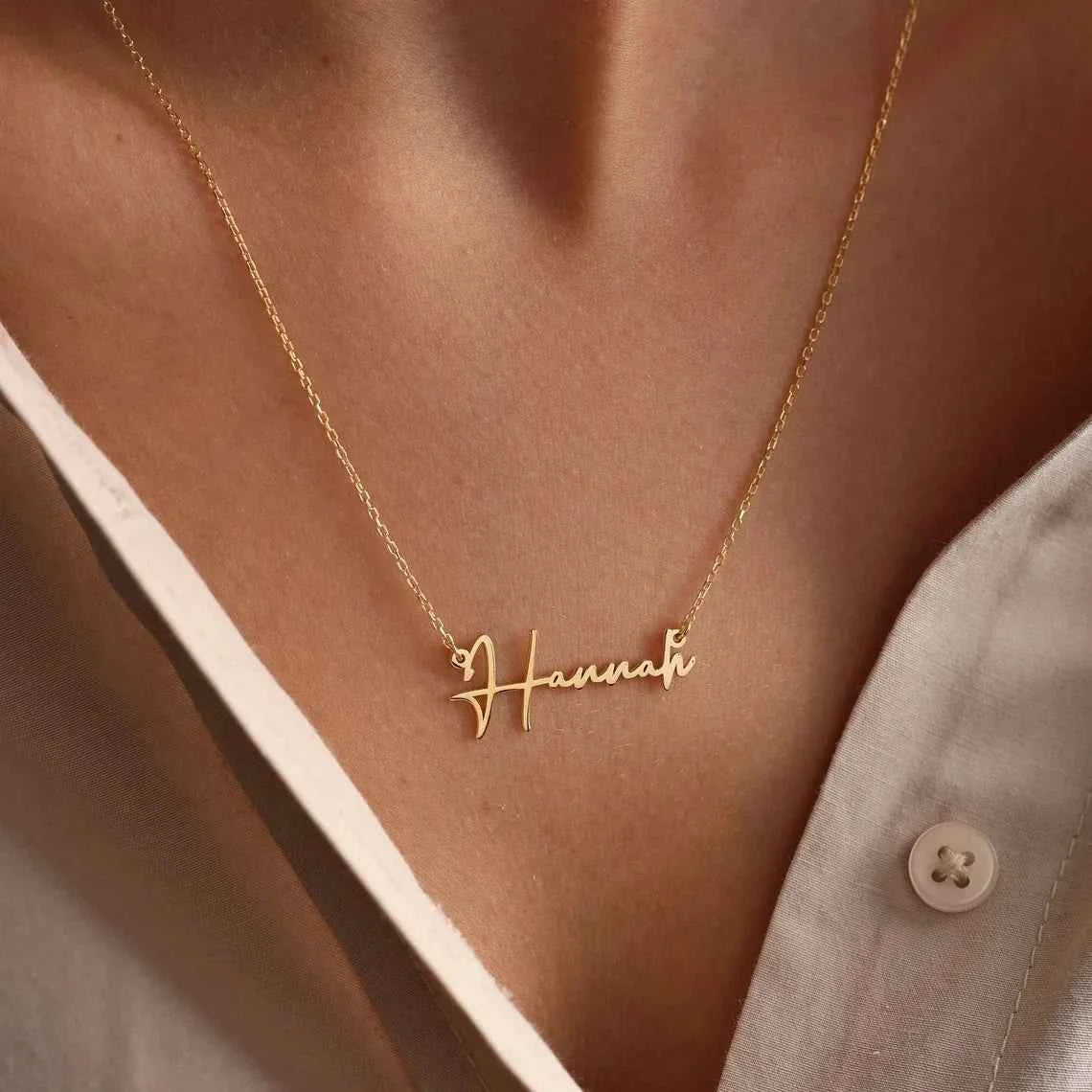 Signature Name Necklace - Personalized Handwriting Style