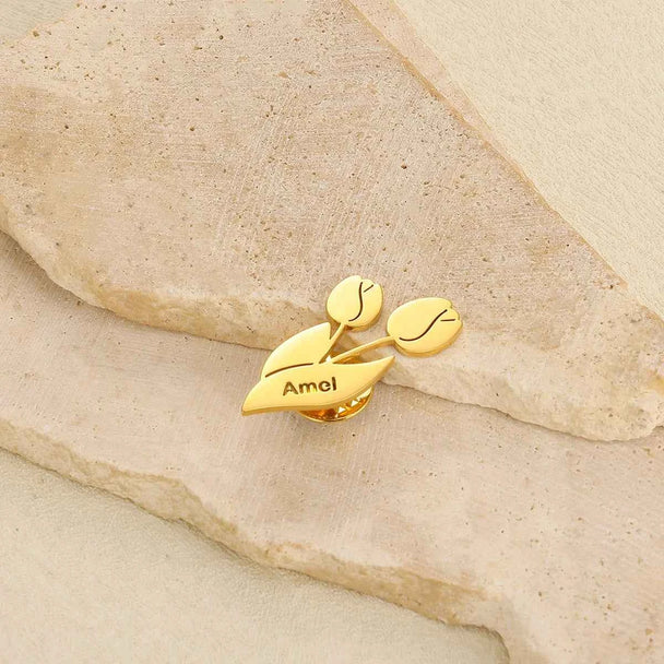 Custom Tulip Name Brooch - Mother's Day