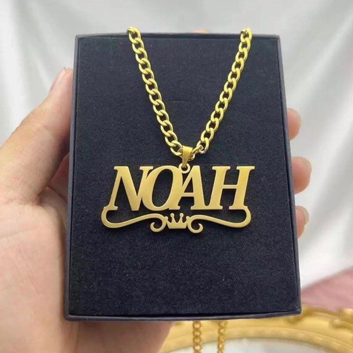 Personalized Name Detachable Pendant Necklace - Cuban Twists Chain - SHOPPERS' CASTLE