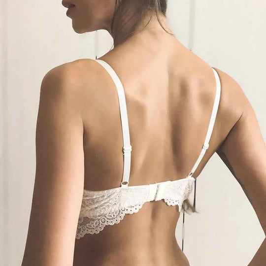 Embroidered Cotton Push-Up Bra