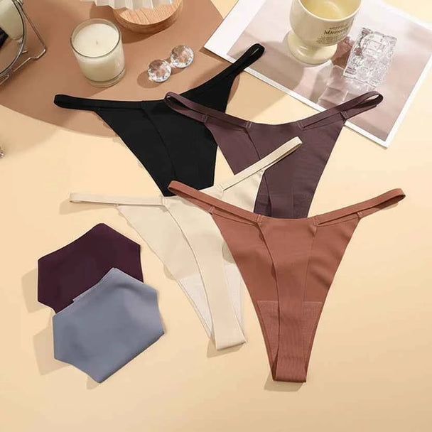 Silk-Touch Seamless Thong Set - 4 Pieces