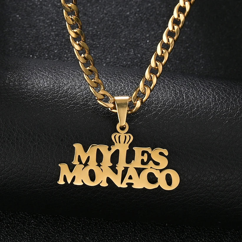 Personalized Name Detachable Pendant Necklace - Cuban Twists Chain - SHOPPERS' CASTLE