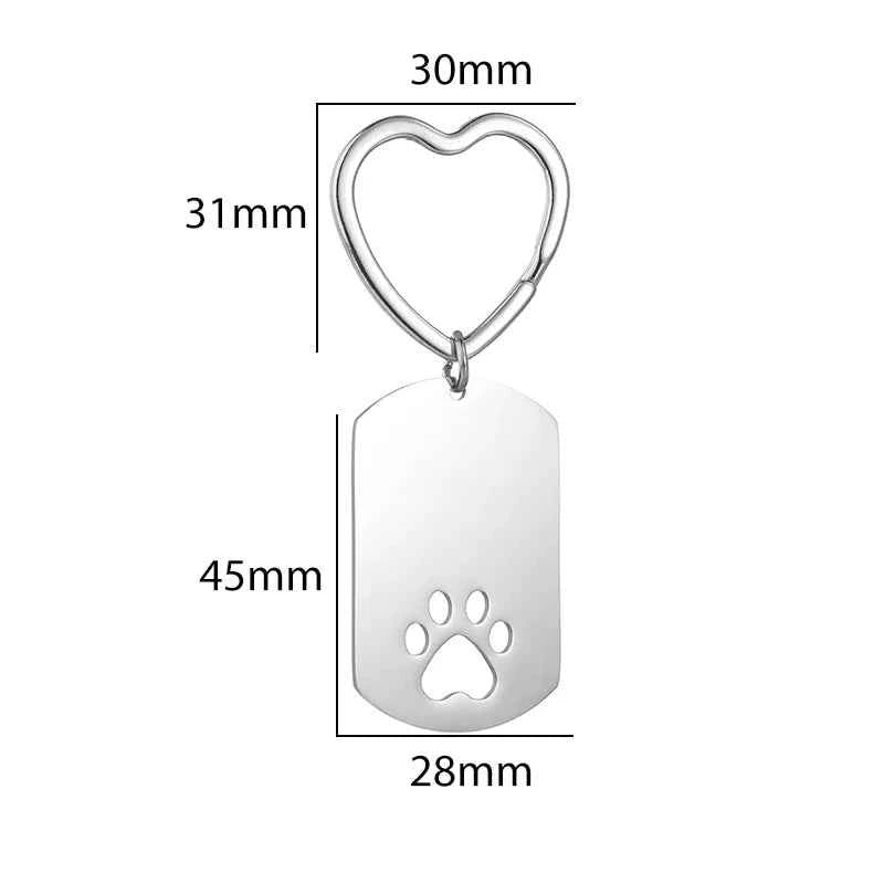 Engrave Name Picture Keychain - Square or Heart Design