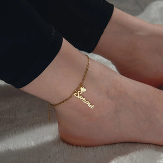 Custom Name Anklet - Thick Chain with Charms - SHOPPERS' CASTLE